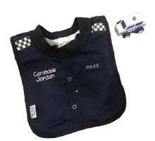 Load image into Gallery viewer, Little Poppet Police Baby Bib (Personalised) Pink & Blue