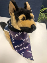 Load image into Gallery viewer, Little Poppet Litchi Leather Policed themed Pet Bandanas with Clip