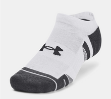 Load image into Gallery viewer, Under Armour Unisex Performance Tech 3 pk No Show Socks Gray/White