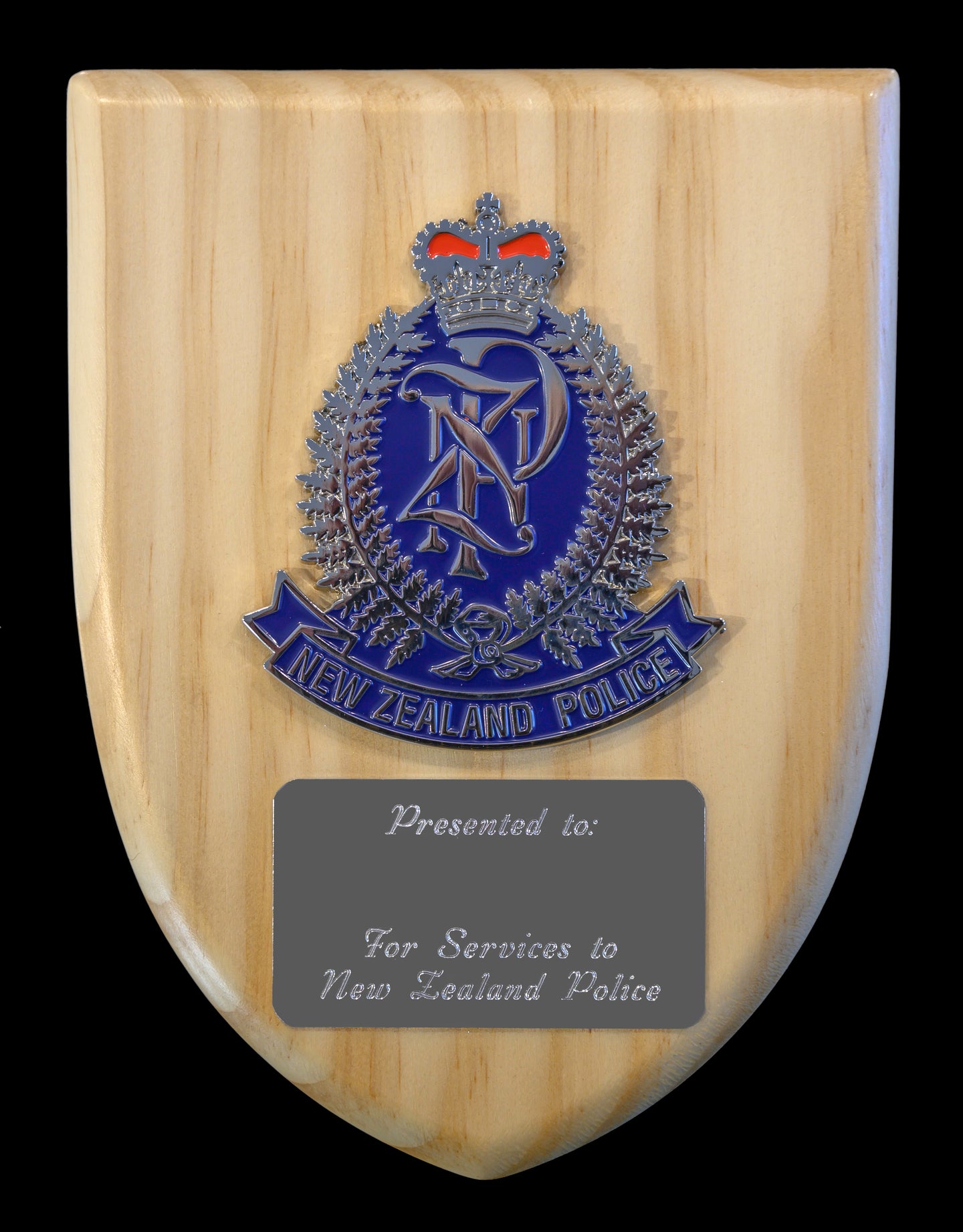 New Zealand Police Wall Plaque- plus engraving