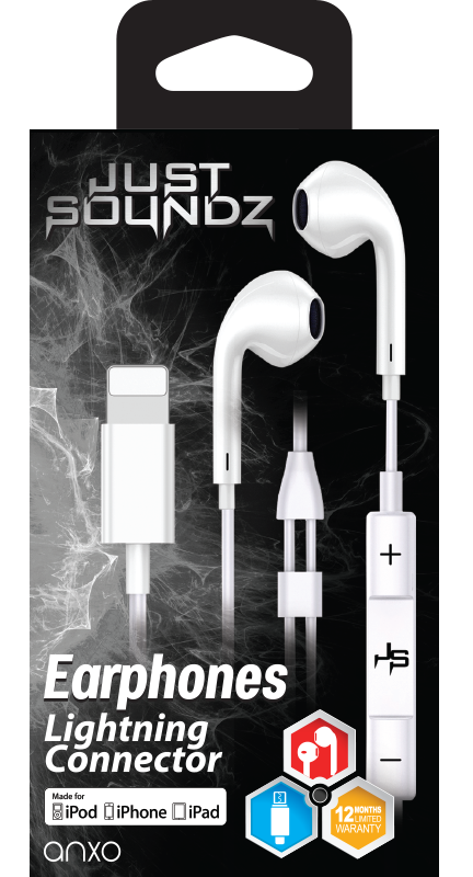 Just Soundz Earphones Lightning Connector- Anxo