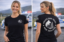 Load image into Gallery viewer, Police Dog Trust Womens Mali Tee - Womens Black/White Logo
