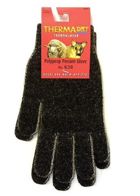 Thermadry Polypro Possum Gloves Med Black
