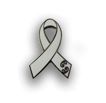 Load image into Gallery viewer, White Ribbon Metal Lapel Pin
