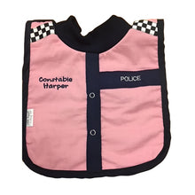 Load image into Gallery viewer, Little Poppet Police Baby Bib (Personalised) Pink &amp; Blue

